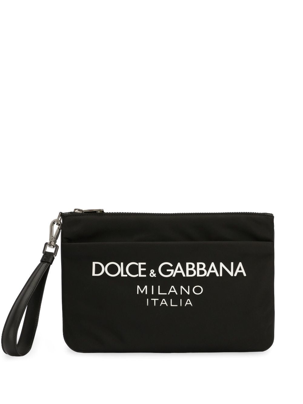 Dolce & Gabbana Logo-Print Nylon Clutch — Black