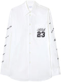 Off White Logo-Embroidered Cotton Shirt — White