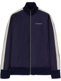Palm Angels Logo-Embroidered Linen Track Jacket — Navy