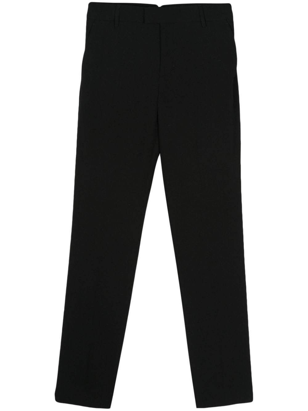 Ami Paris Virgin Wool Crepe Trousers — Black