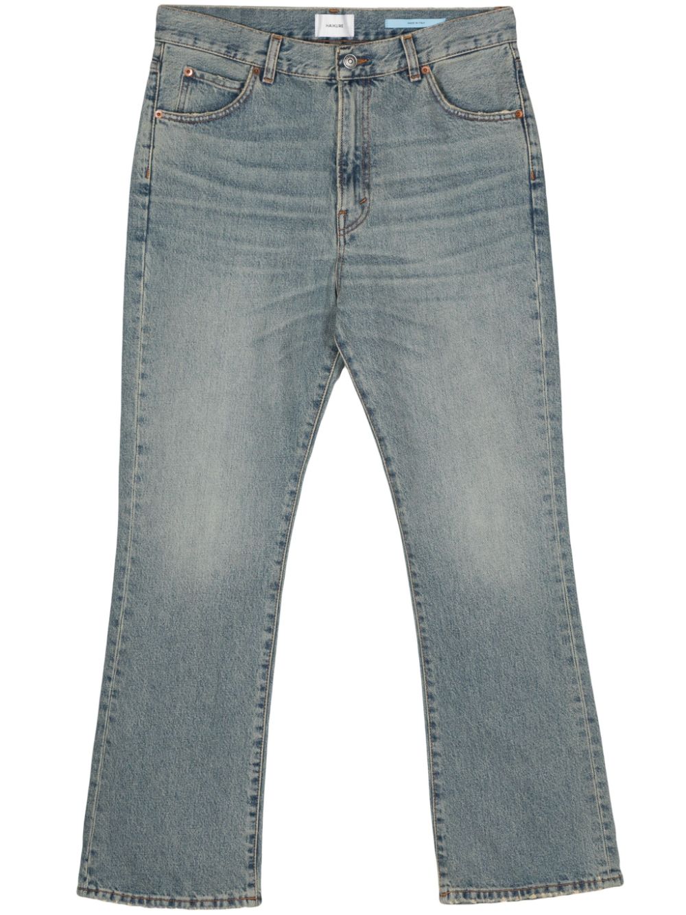 Haikure Light-Wash Straight-Leg Denim Jeans — Light Blue