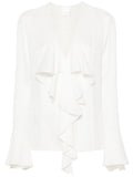Givenchy Silk Ruffled Blouse — White