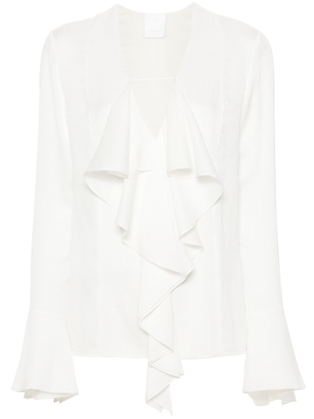 Givenchy Silk Ruffled Blouse — White