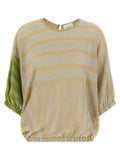 Nude Lurex Striped Sweater — Cream