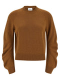 Nude Virgin Wool Crewneck Sweater — Camel