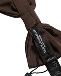 Dolce & Gabbana Silk Adjustable Papillon Bow Tie — Brown