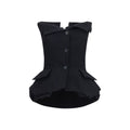 Magda Butrym Boned Bustier with Peplum Bustier Corset Top — Black