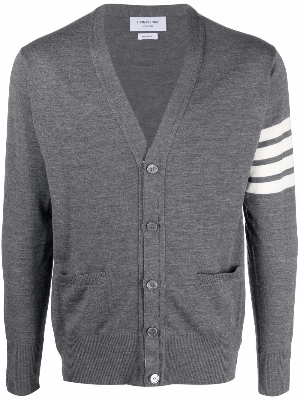 Thom Browne 4-Bar Cardigan — grey