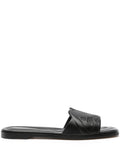 Alexander McQueen Logo-Embossed Leather Sandal — Black