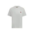 AMI Paris Logo-Embroidered Cotton T-Shirt — White