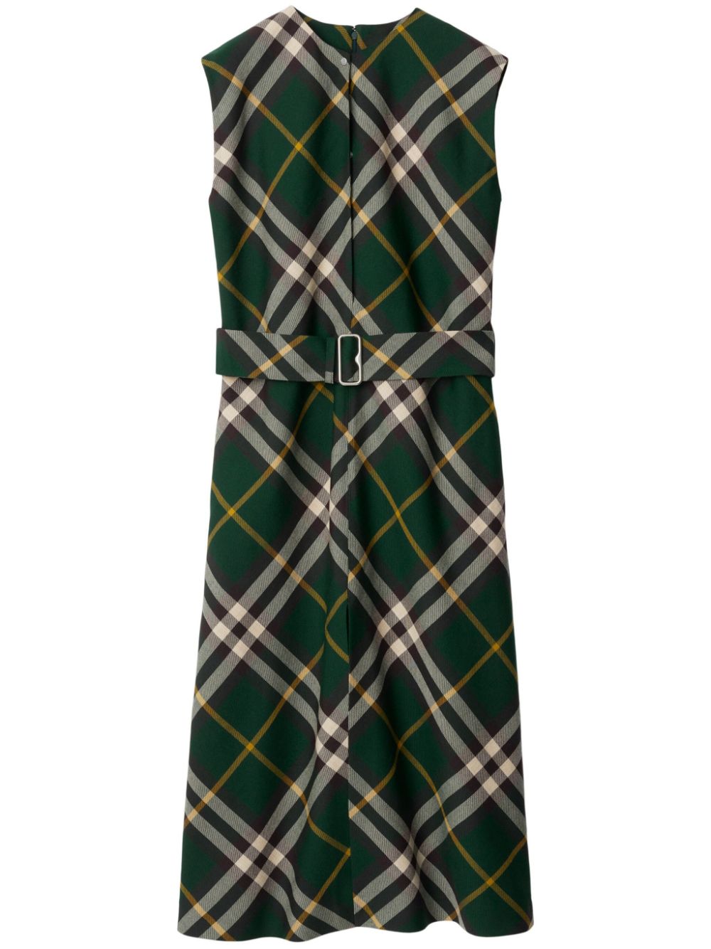 Burberry Nova Check Wool Dress — Green