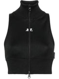 Courreges Pre Logo-Embroidered Track Vest — Black
