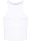Vetements Logo-Embroidered Cotton Tank Top — White
