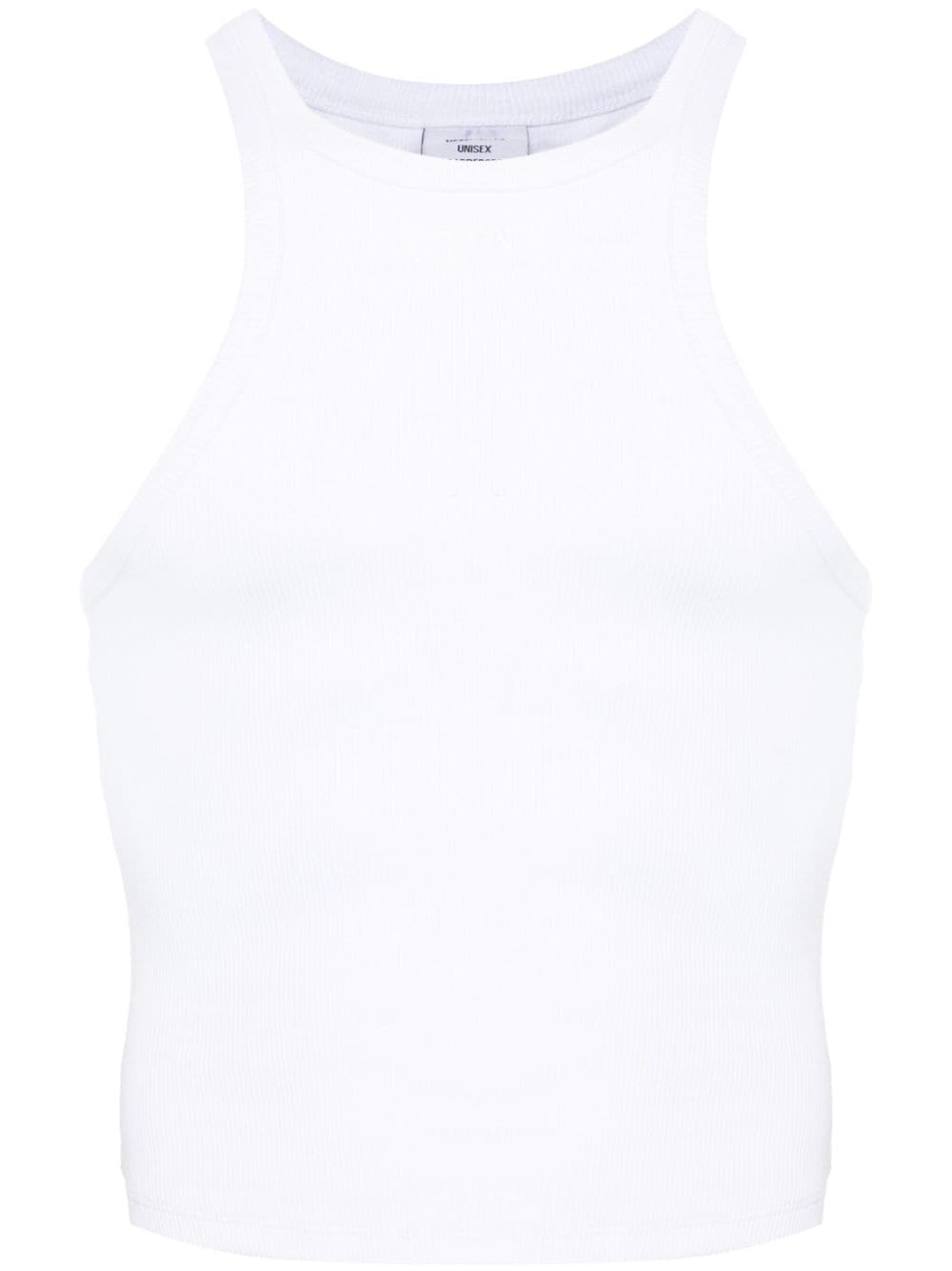 Vetements Logo-Embroidered Cotton Tank Top — White