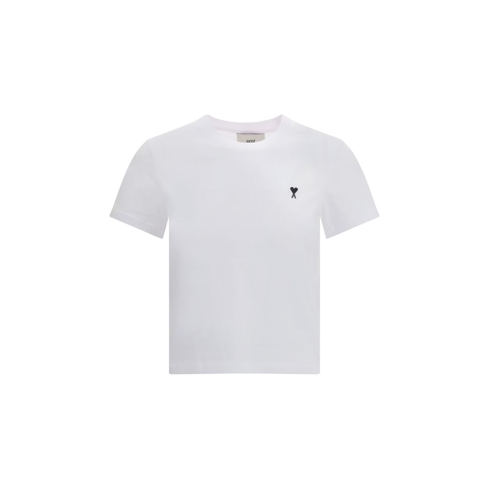 AMI Paris Embroidered Logo T-Shirt — White
