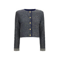 Balmain Sequin Knit Cardigan — Blue