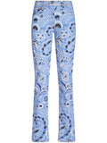Etro Bandana-Print Jeans — Cornflower Blue