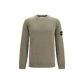 Stone Island Logo-Patch Cotton Knit Sweater — Gray