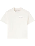 Camiseta de algodón con logo bordado de Palm Angels - Blanco