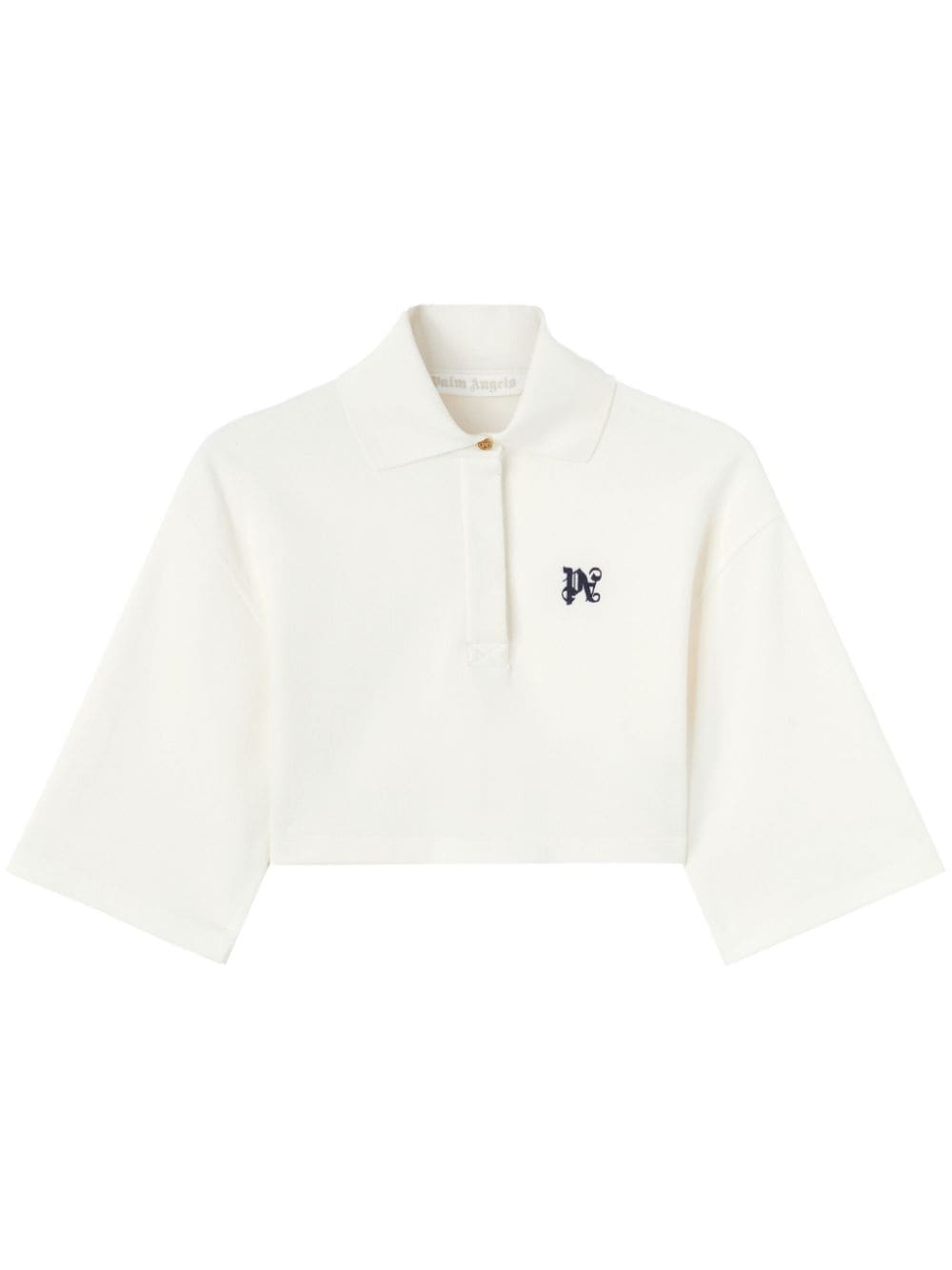 Palm Angels Monogram Logo Embroidered Shirt — Off-white
