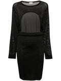 Saint Laurent Open-Back Knit Dress — Black