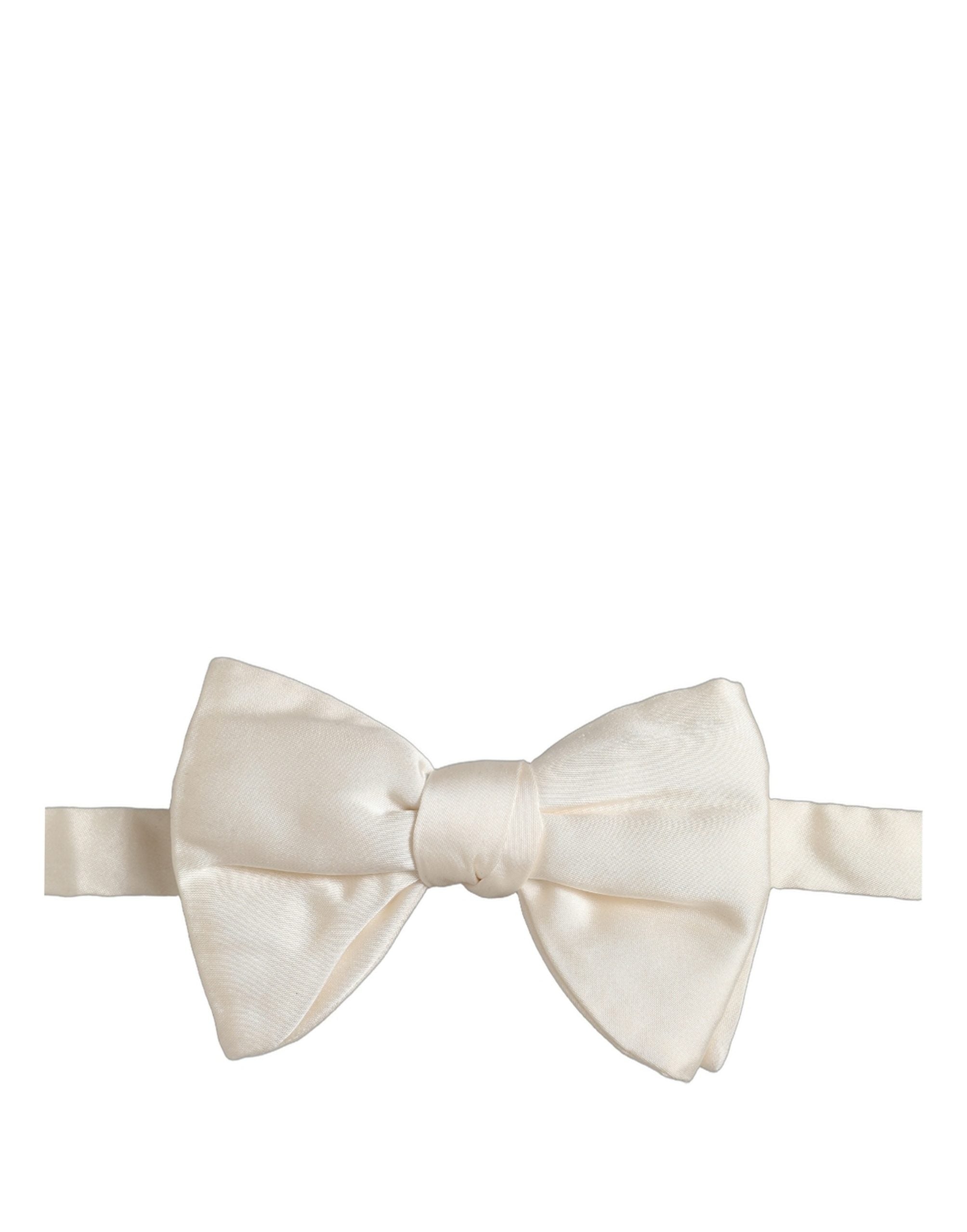 Dolce & Gabbana Silk Pre-Tied Bow Tie — White