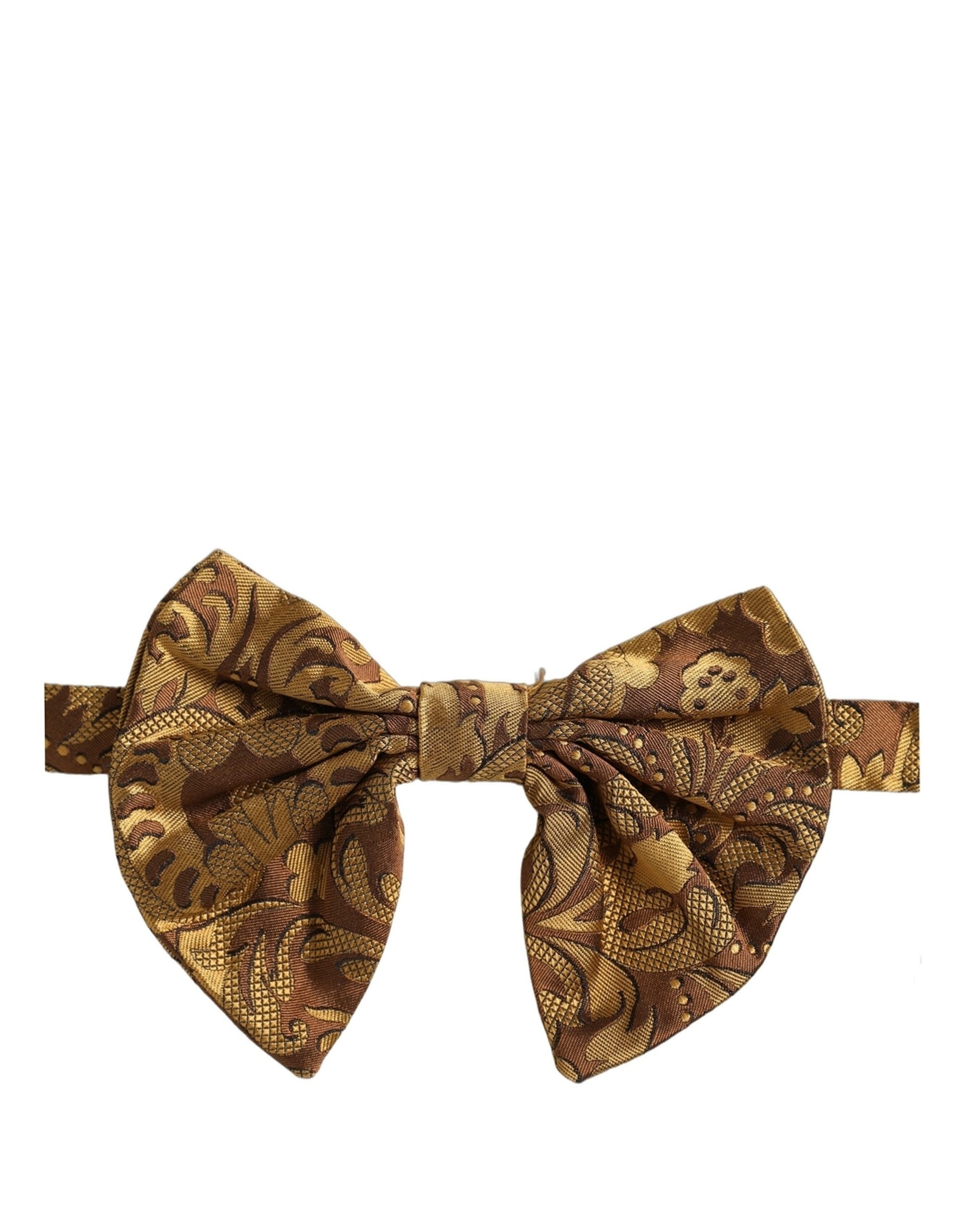 Dolce & Gabbana Floral Silk Bow Tie — Brown