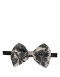 Dolce & Gabbana Floral Jacquard Bow Tie — Black
