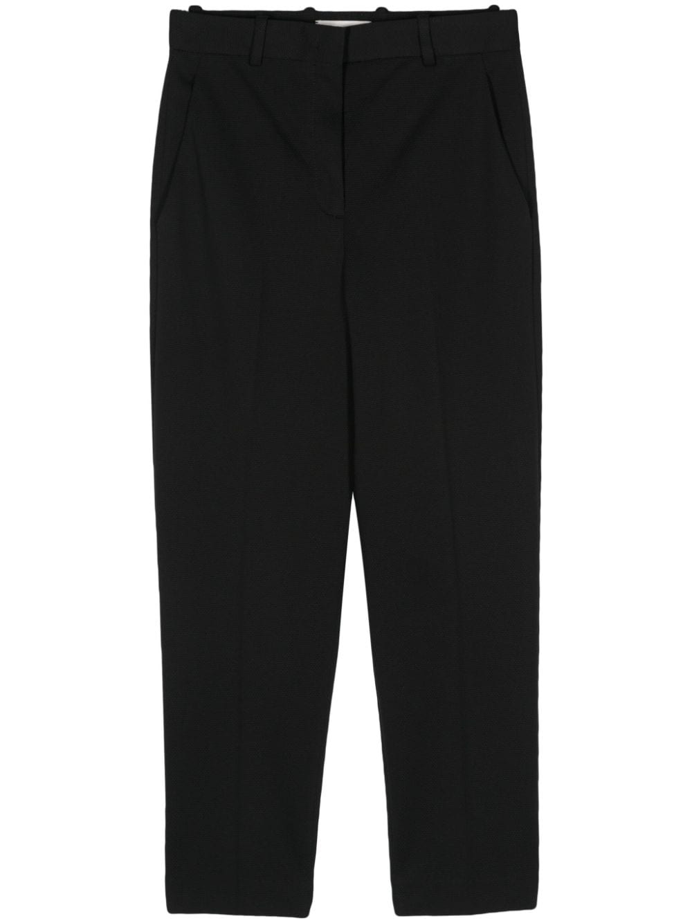Circolo 1901 Stretch-Cotton Tapered Trousers — Black