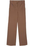 Circolo 1901 Piqué Weave Cotton Blend Trousers — Chocolate Brown