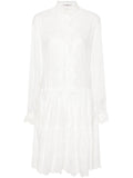 Ermanno Scervino Embroidered Cotton Shirt Dress — Off-white