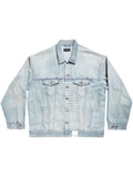 Balenciaga Light Wash Denim Denim Jacket — Light Blue