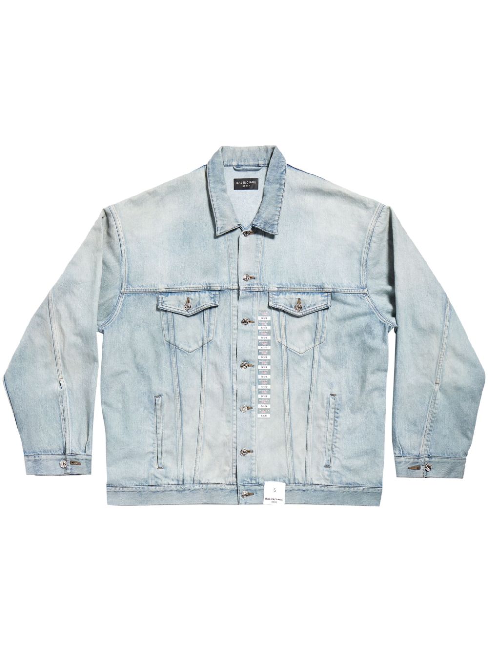 Balenciaga Light Wash Denim Denim Jacket — Light Blue