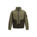 Stone Island Bicolor Cotton Shell Jacket — Green