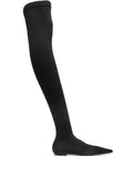 Dolce & Gabbana Stretch-Jersey Thigh-High Boot — Black