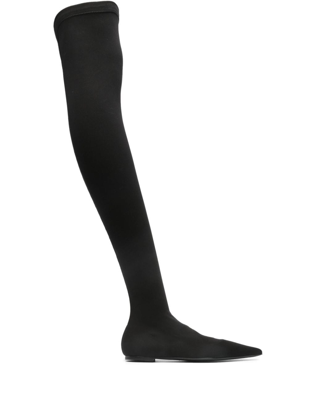 Dolce & Gabbana Stretch-Jersey Thigh-High Boot — Black