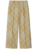 Burberry Check-Print Wool Trousers — Beige