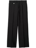 Burberry Tailored Wool-Silk Blend Trousers — Black