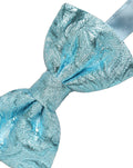Dolce & Gabbana Floral Brocade Silk Bow Tie — Blue