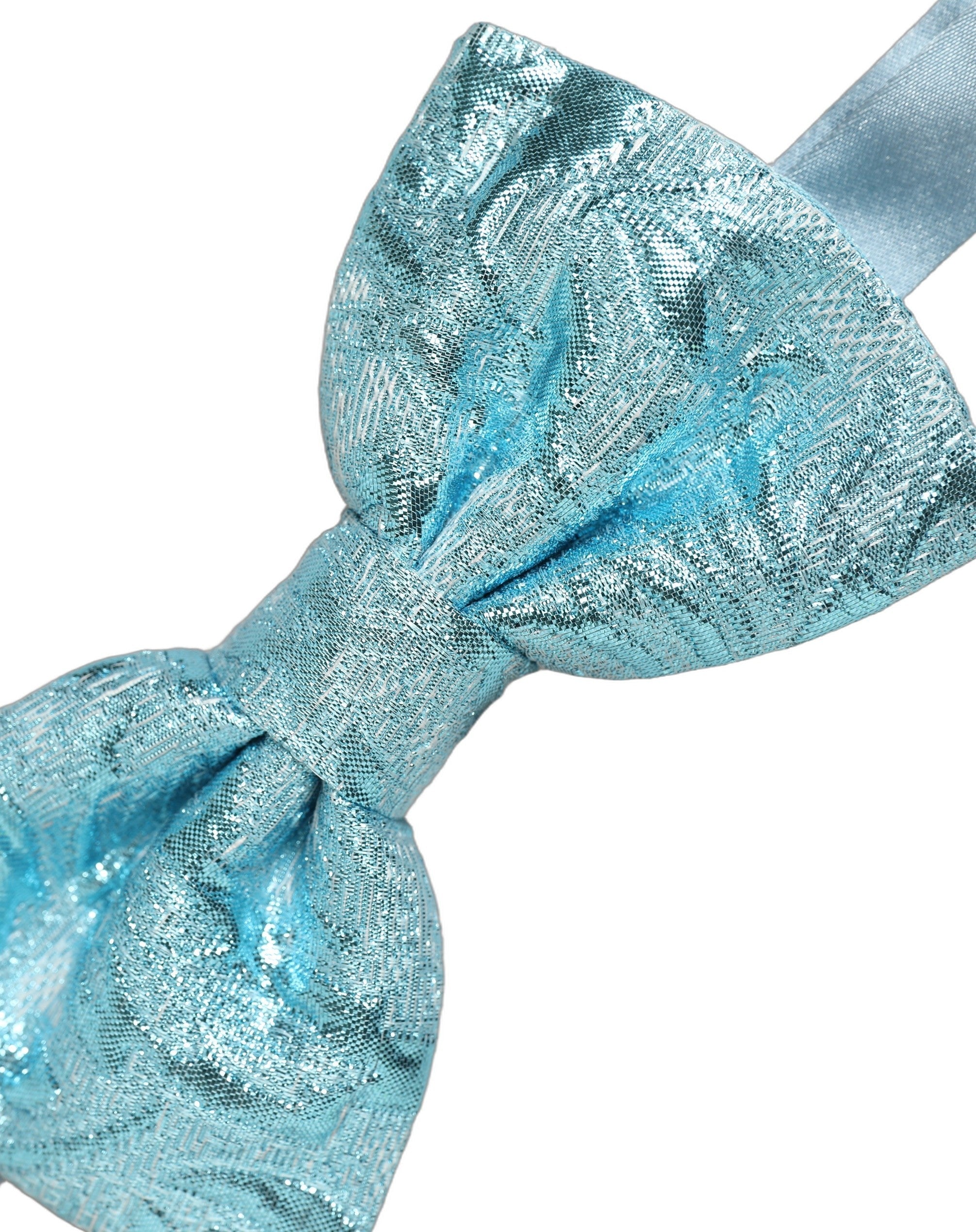 Dolce & Gabbana Floral Brocade Silk Bow Tie — Blue