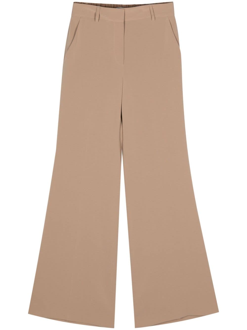 Alberto Biani Flared Cady Trousers — Beige