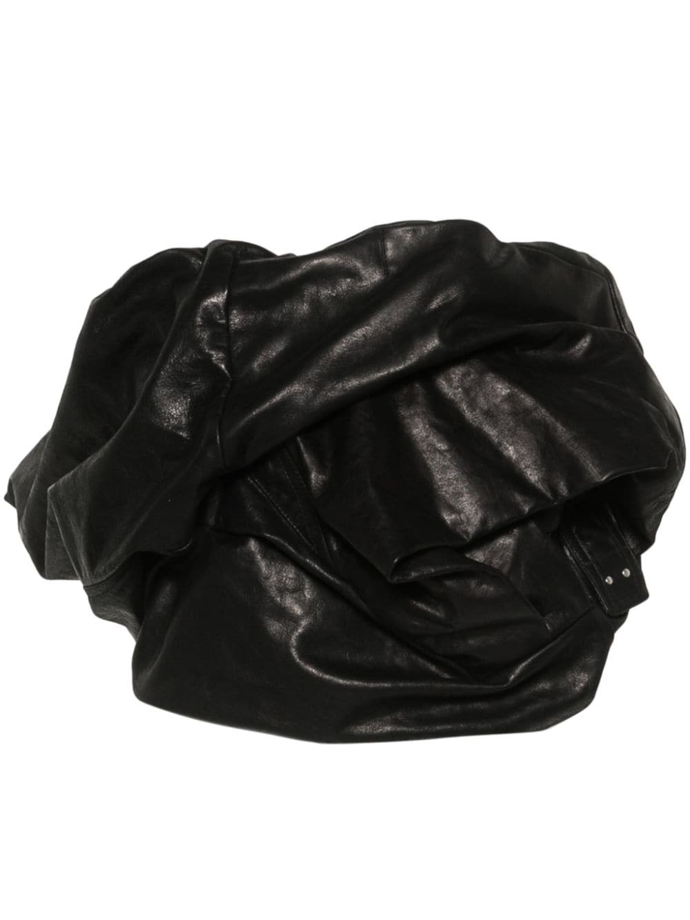 Rick Owens Draped Calf Leather Bustier — Black