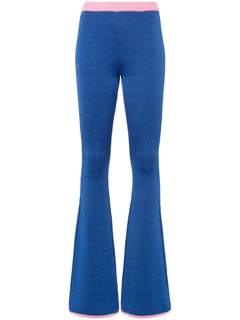 Bally Flared Knit Trousers — Blue