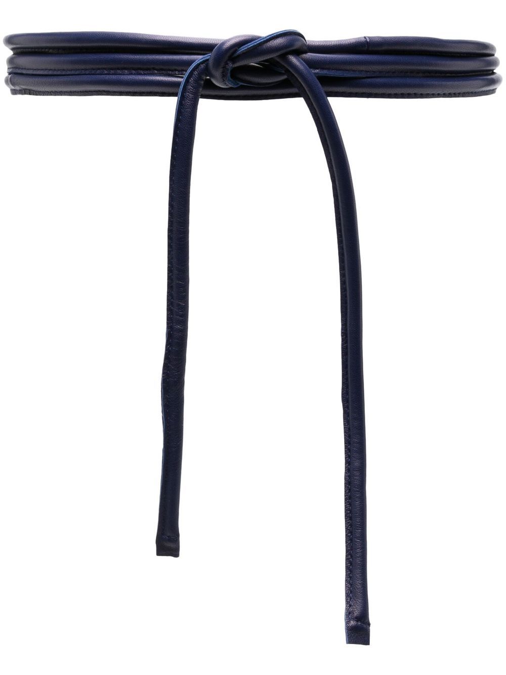 Furling By Giani Navy Calf Leather Tie Belt — Navy