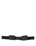 Dolce & Gabbana Ribbed Metallic Bow Tie — Black
