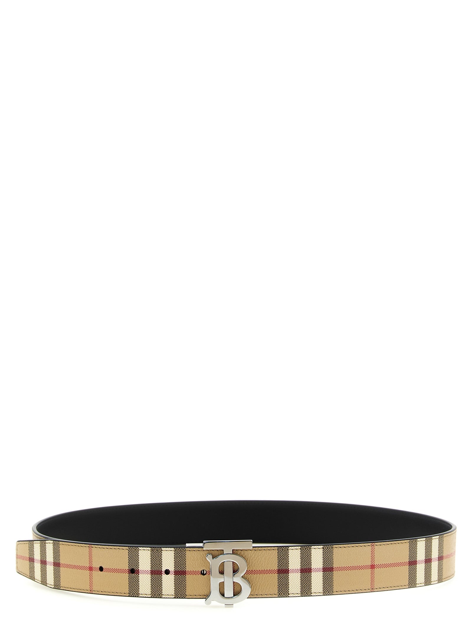 Burberry Vintage Check Reversible Belt — Beige