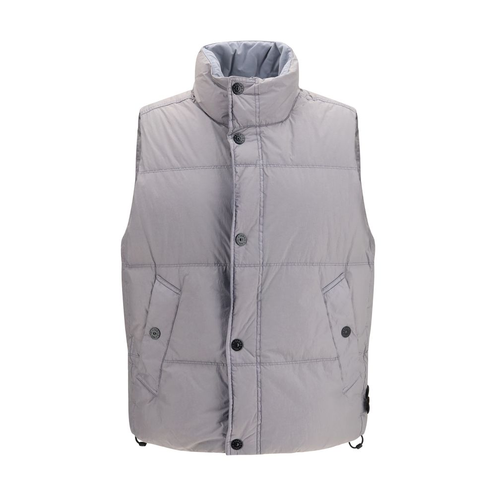 Stone Island Crinkle Reps NY Vest — Gray