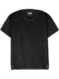 Junya Watanabe Open-Knit Crewneck T-Shirt — Black
