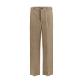 Prada Wide-Leg Technical Canvas Trousers — Brown