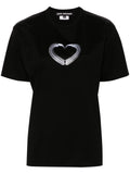 Junya Watanabe Graphic Heart Print T-Shirt — Black